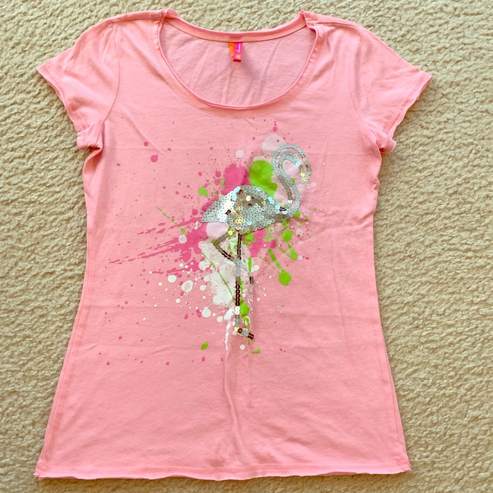 Jenni by Jennifer Moore Pink Flamingo T-Shirt - M